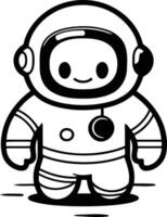 astronaut cartoon on white background eps10 vector