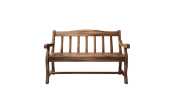 Vintage wooden bench cut out. Isolated bench on transparent background png