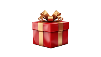 Gift box cut out. Red present box on transparent background png