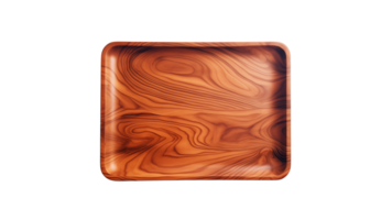 Wooden tray cutout. Square wooden tray on transparent background png