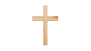 Wooden cross cut out. Easter cross on transparent background. Jesus cross cut out png