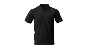 Black polo shirt mockup cut out. Front polo shirt on transparent background png