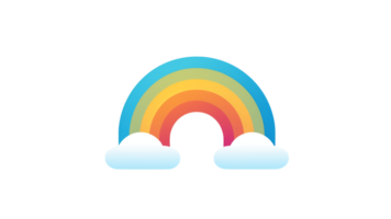 Flat rainbow cut out. Isolated rainbow illustration on transparent background png