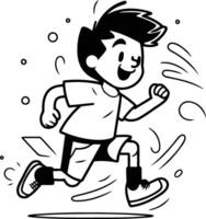 Running boy. Isolated on a white background. vector