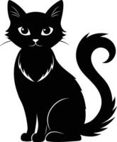 gracia en quietud un silueta de un sentado gato vector