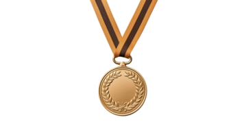 Award medal cutout. Isolated champion medal on transparent background png