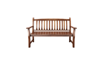 Retro wooden bench cut out. Isolated bench on transparent background png