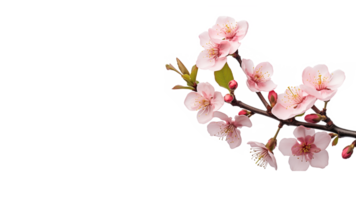 Spring flower tree cut out. Isolated spring branch with flower on transparent background png