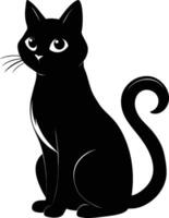 gracia en quietud un silueta de un sentado gato vector