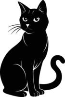 gracia en quietud un silueta de un sentado gato vector