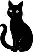 gracia en quietud un silueta de un sentado gato vector