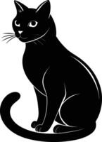 gracia en quietud un silueta de un sentado gato vector