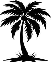 A stunning palm tree silhouette captured in timeless beauty vector