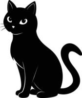 gracia en quietud un silueta de un sentado gato vector