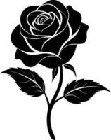 Blooming in shadows a graceful silhouette of rose vector