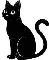 gracia en quietud un silueta de un sentado gato vector