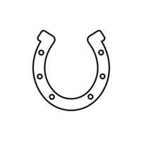 fer à cheval icône silhouette chanceux conception. cheval chaussure occidental conception symbole ferme isolé logo png