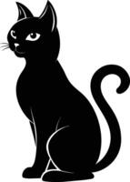 gracia en quietud un silueta de un sentado gato vector