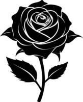 Blooming in shadows a graceful silhouette of rose vector