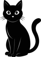 gracia en quietud un silueta de un sentado gato vector