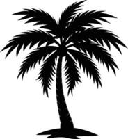 A stunning palm tree silhouette captured in timeless beauty vector