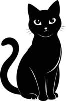 gracia en quietud un silueta de un sentado gato vector