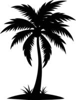 A stunning palm tree silhouette captured in timeless beauty vector