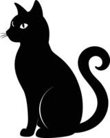 gracia en quietud un silueta de un sentado gato vector