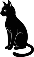 Grace in stillness a silhouette of a sitting cat vector