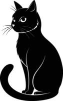 gracia en quietud un silueta de un sentado gato vector