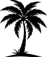 A stunning palm tree silhouette captured in timeless beauty vector