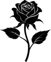 Blooming in shadows a graceful silhouette of rose vector