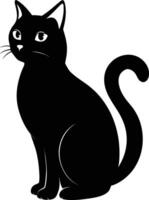 gracia en quietud un silueta de un sentado gato vector