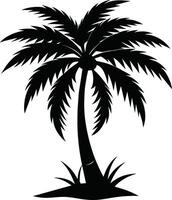 A stunning palm tree silhouette captured in timeless beauty vector