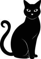 gracia en quietud un silueta de un sentado gato vector