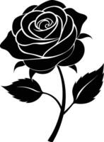 Blooming in shadows a graceful silhouette of rose vector