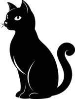 Grace in stillness a silhouette of a sitting cat vector