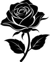 Blooming in shadows a graceful silhouette of rose vector