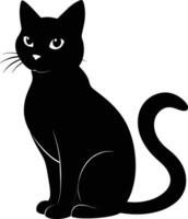 gracia en quietud un silueta de un sentado gato vector