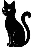 gracia en quietud un silueta de un sentado gato vector