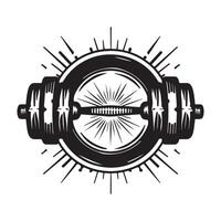 Barbell Logo Design Art, Icons, and Graphics on white background vector