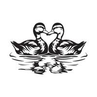 dos patos en agua imagen Arte en blanco antecedentes vector