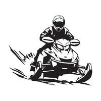 Snowmobiling silhouette on white background Design Image vector