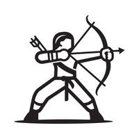 Archery Icon, Design, Logo Images On white Background vector