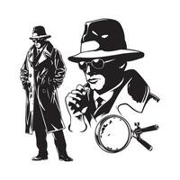 detective imágenes diseño, ilustración aislado en blanco antecedentes vector