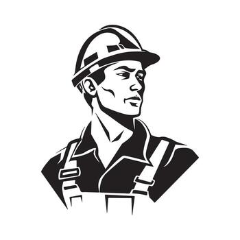 Worker in uniform on White background vector