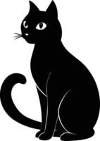 gracia en quietud un silueta de un sentado gato vector