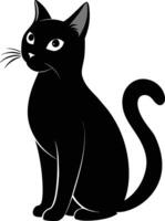 gracia en quietud un silueta de un sentado gato vector