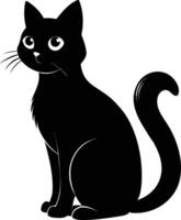 gracia en quietud un silueta de un sentado gato vector