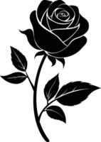 Blooming in shadows a graceful silhouette of rose vector